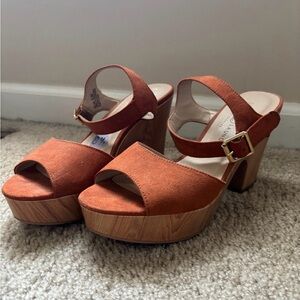 Chinese Laundry Brown Platform Block Heels